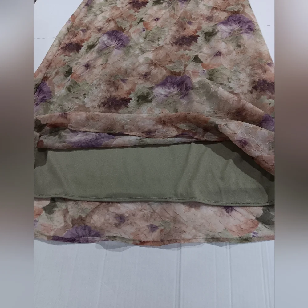 K Woman Women's (Size 24W) Green/Purple Floral Two-Piece Dress Set (NWT) - Picture 10 of 16